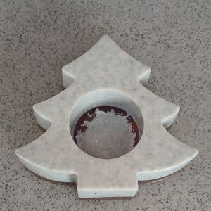 Hand Crafted Cream Tree Candle Holder